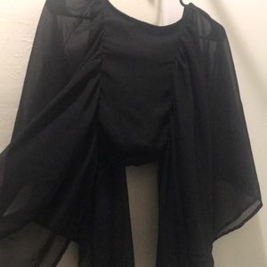 Black cropped blouse